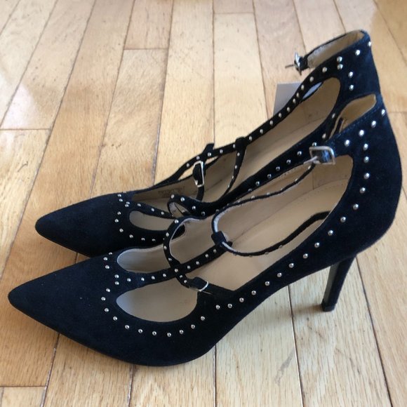 Brand New Women's Marc Fisher Black T-Strap Pumps - Picture 1 of 12